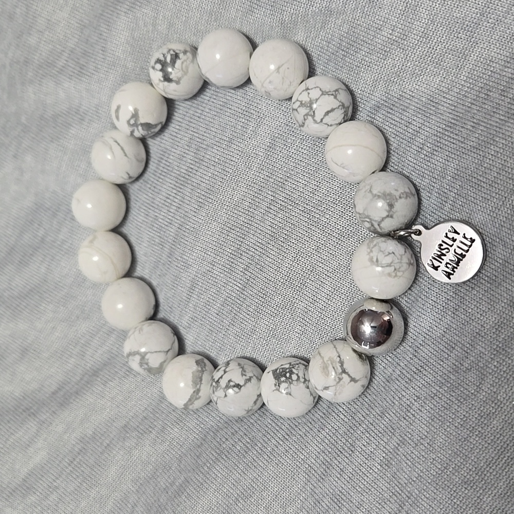 Kinsley Armelle Silver White Howlite Bracelet - New/Never Worn